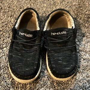 Hey Dude Black and White Slip-On Shoes